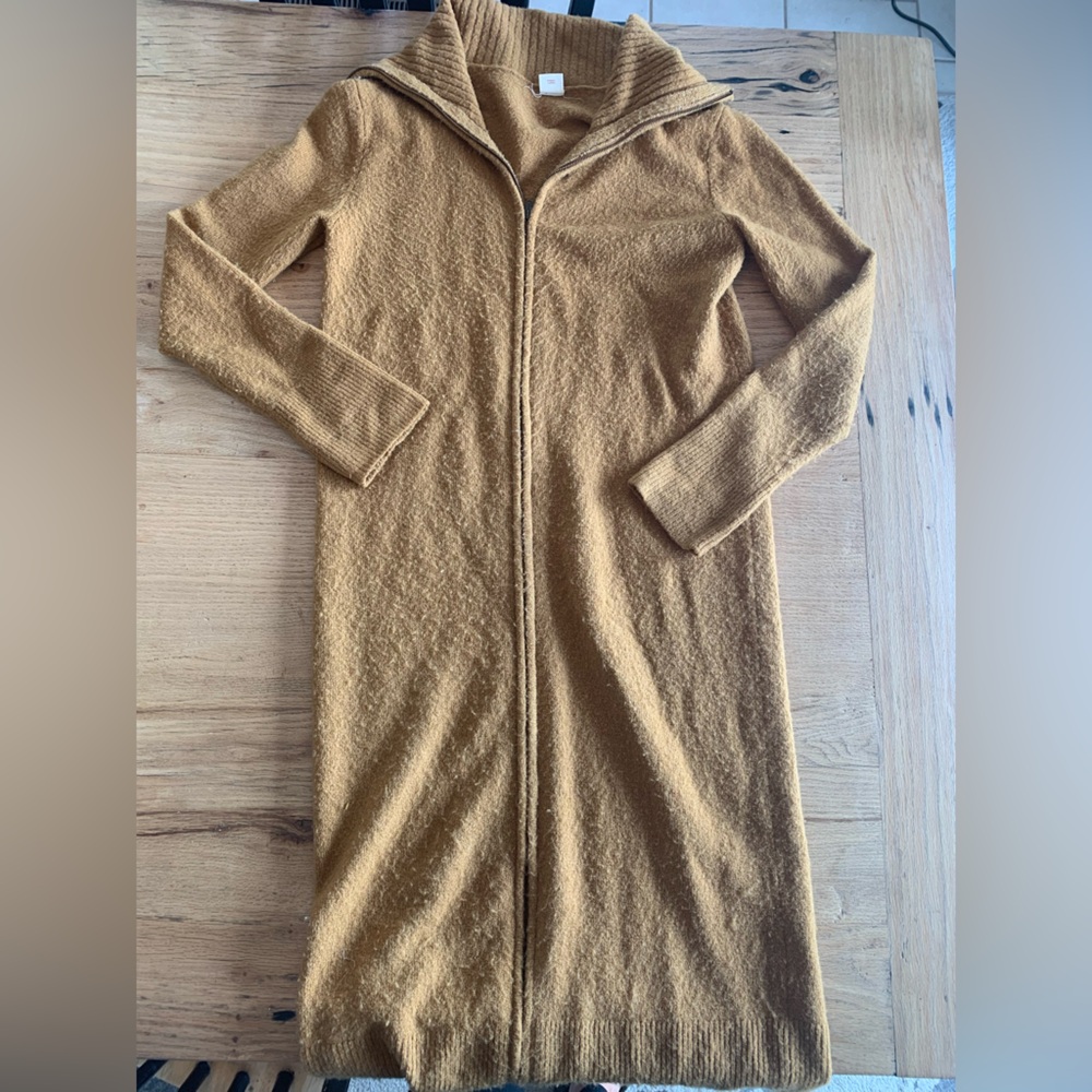 Sun And Shadow Long Duster Zip Cardigan‎ Maize Women’s Small Preloved
